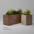 Modern planter boxes with slats, Build plans
