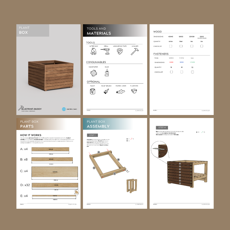 Bench, Build plans