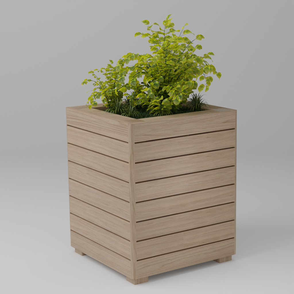 Modern planter box with slats, Build plans