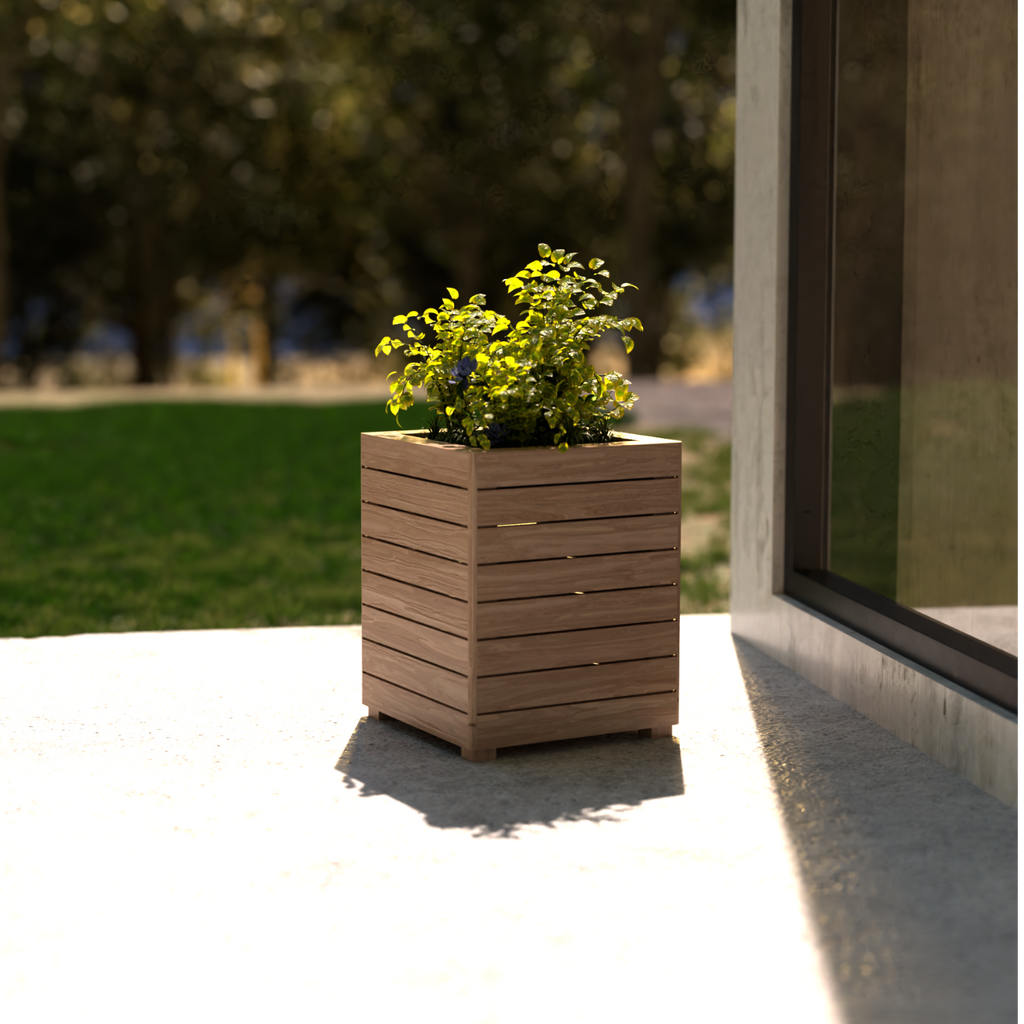 Modern planter box with slats, Build plans