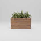 Modern rectangular planter box with slats, Build plans