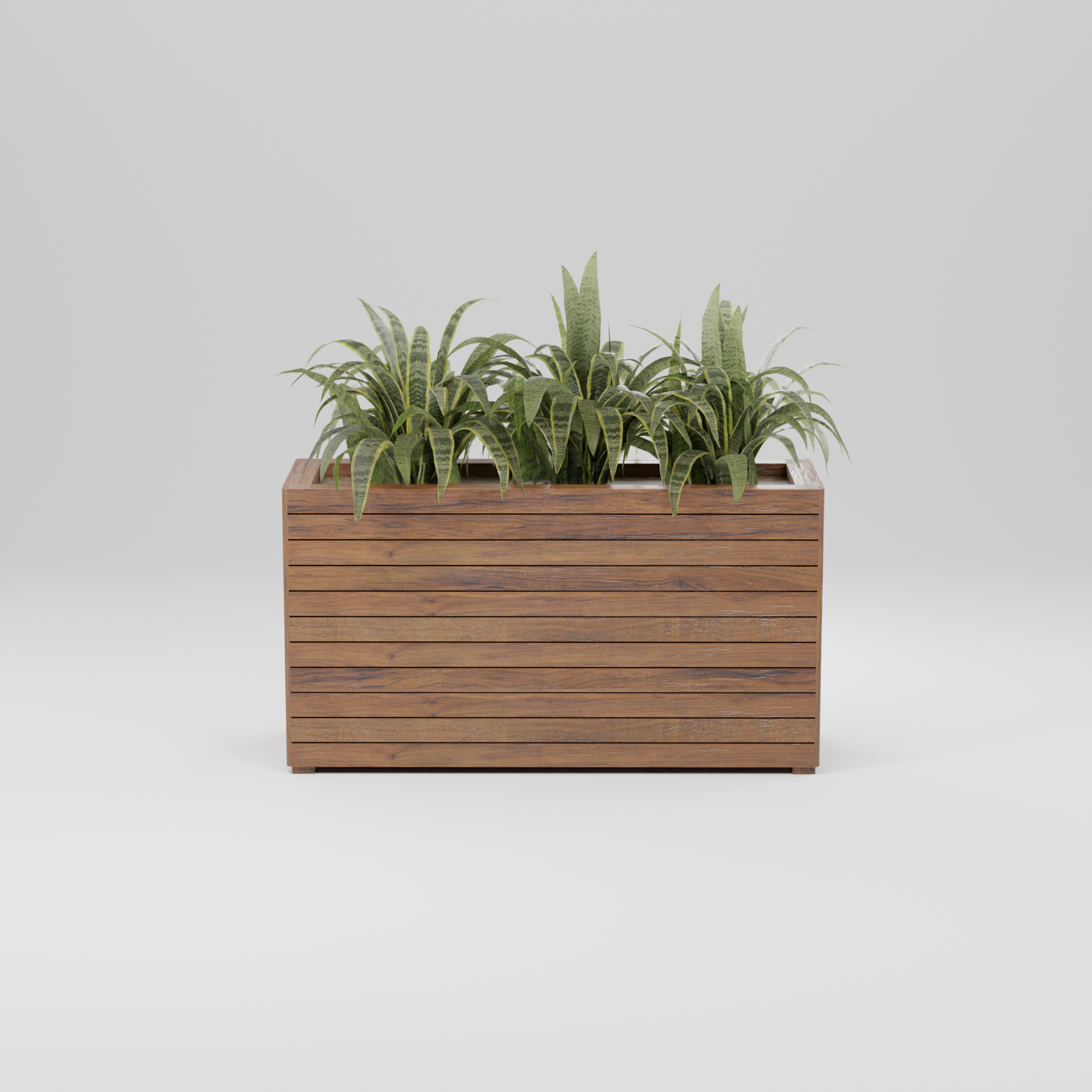 Modern rectangular planter box with slats, Build plans