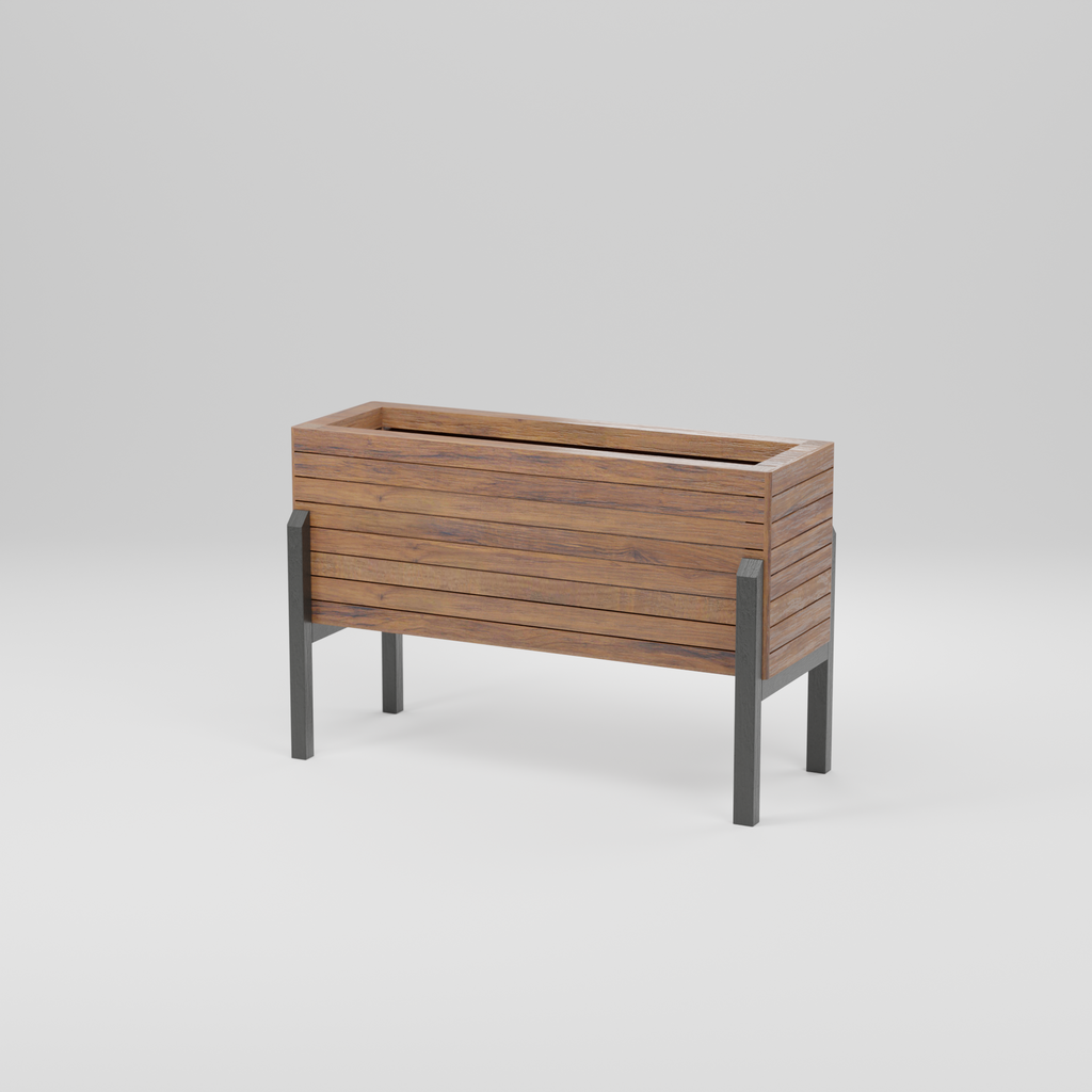 Modern raised planter with slats, Build plans