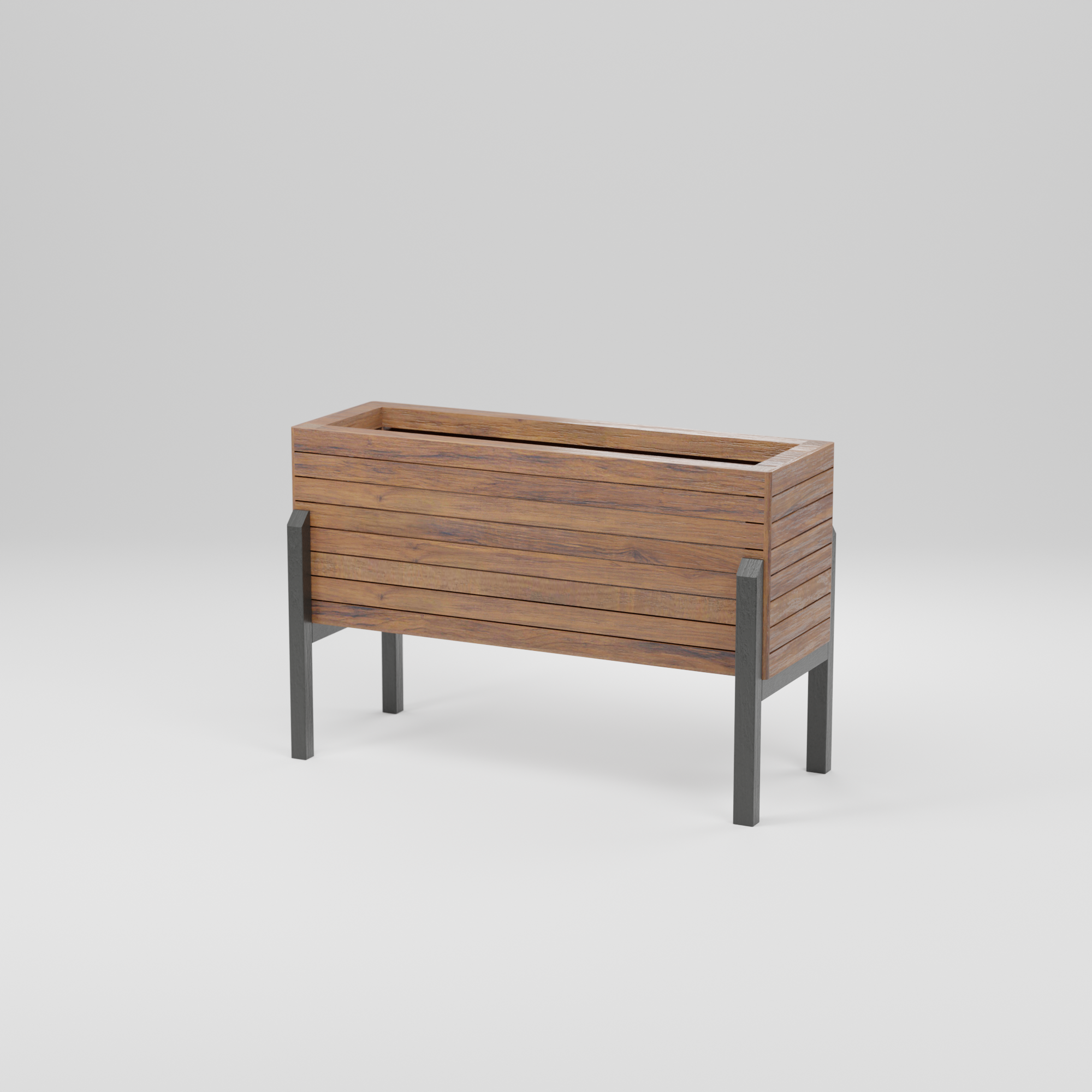 Modern raised planter with slats, Build plans