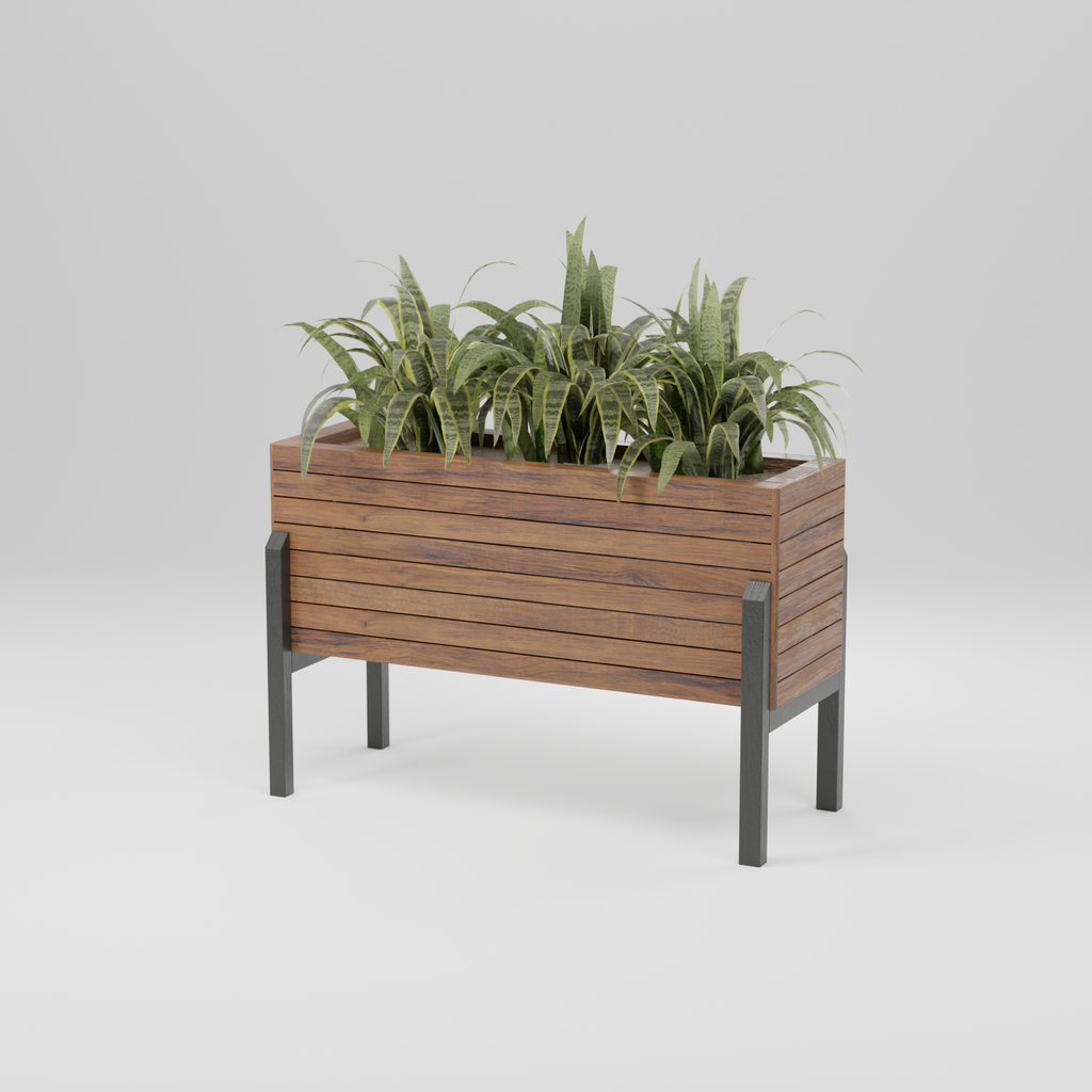 Modern raised planter with slats, Build plans