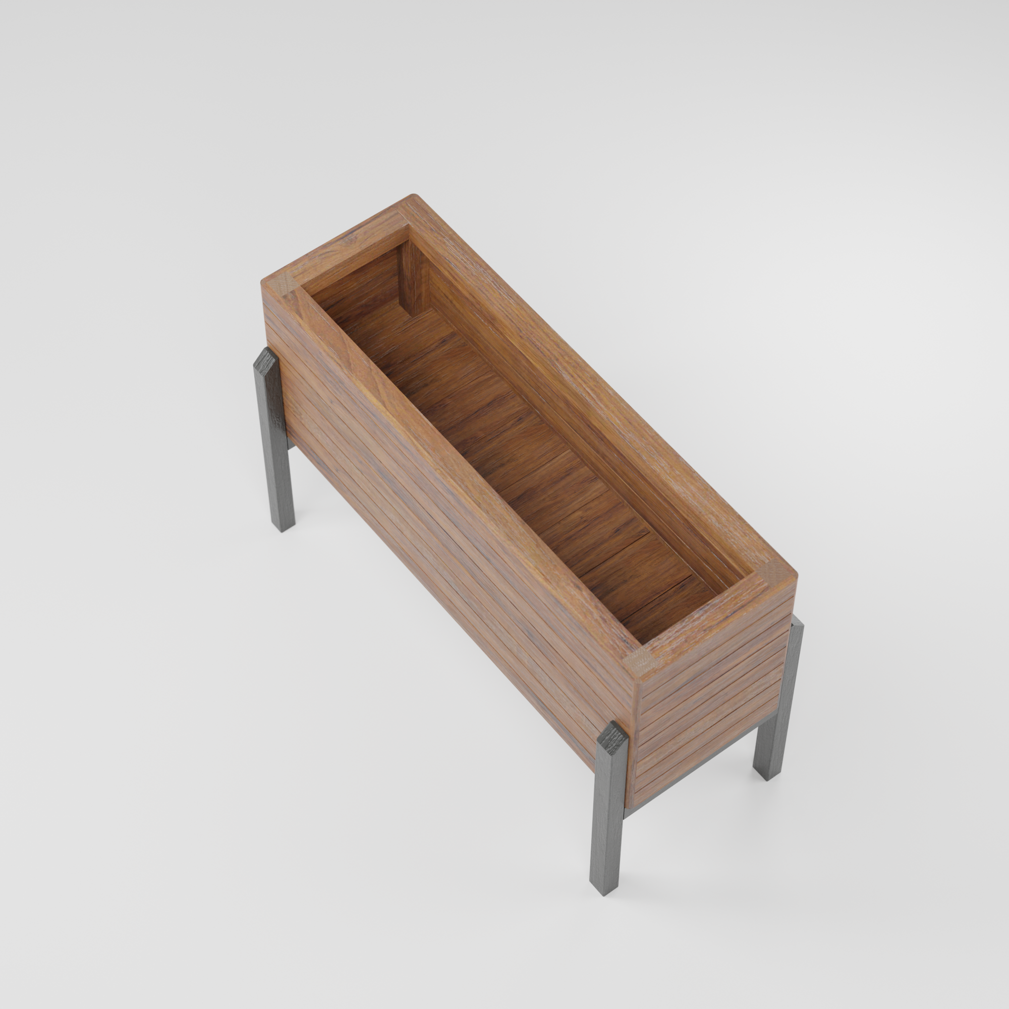 Modern raised planter with slats, Build plans
