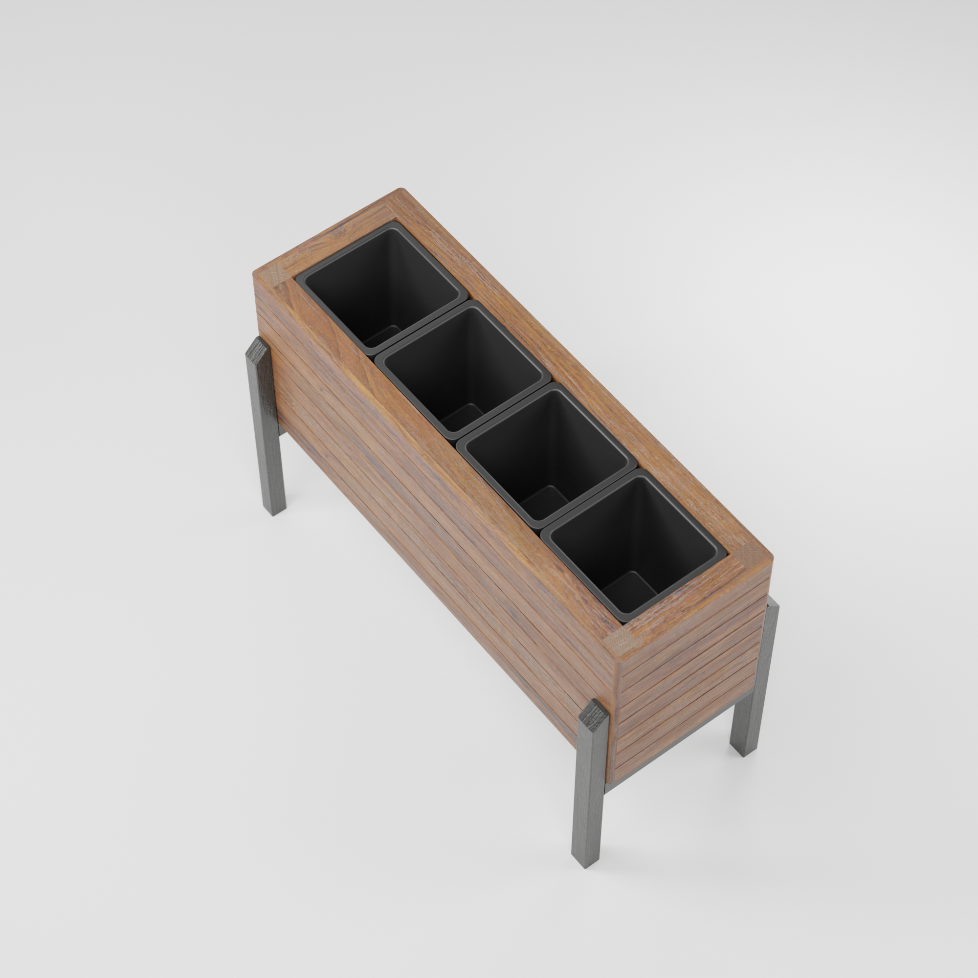 Modern raised planter with slats, Build plans