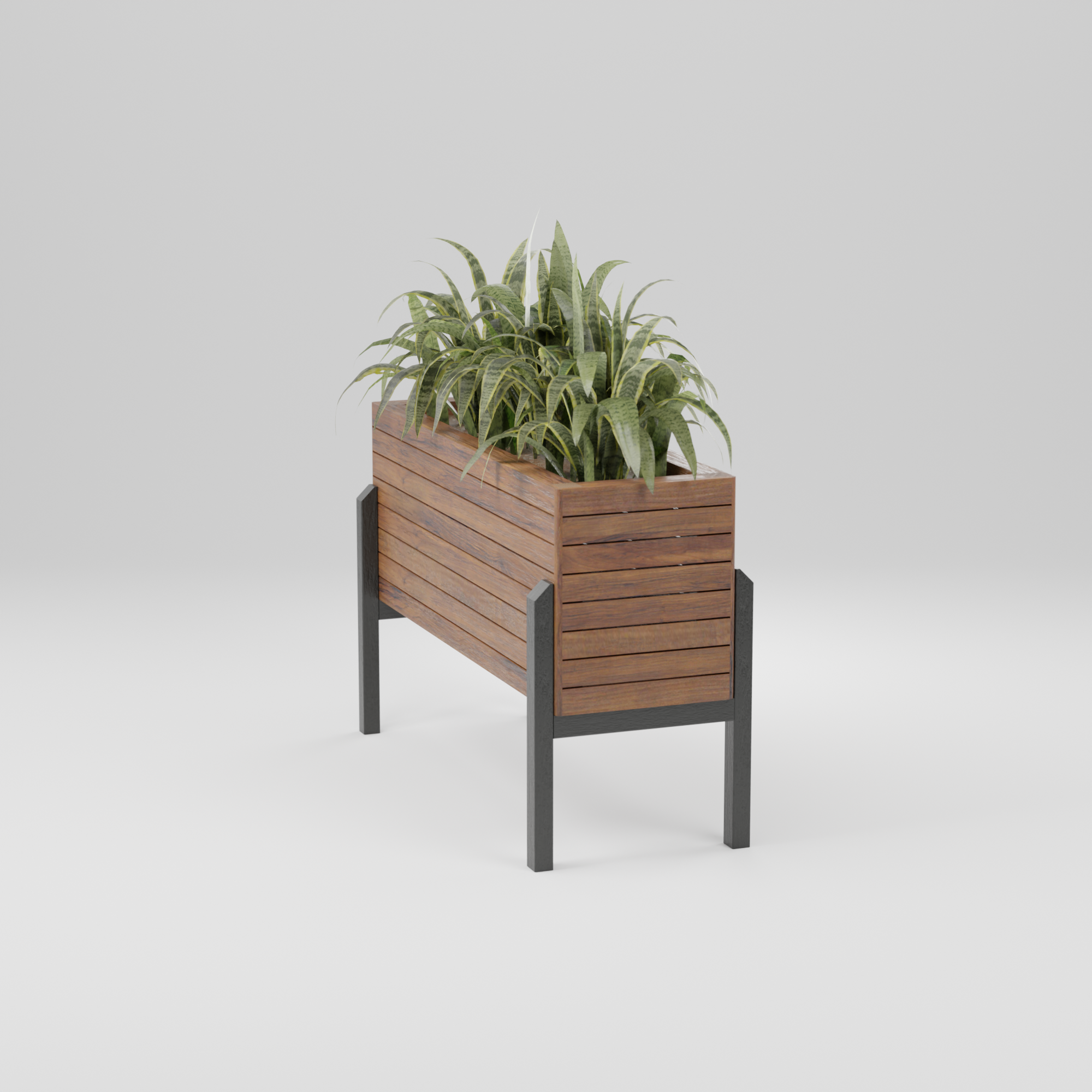 Modern raised planter with slats, Build plans