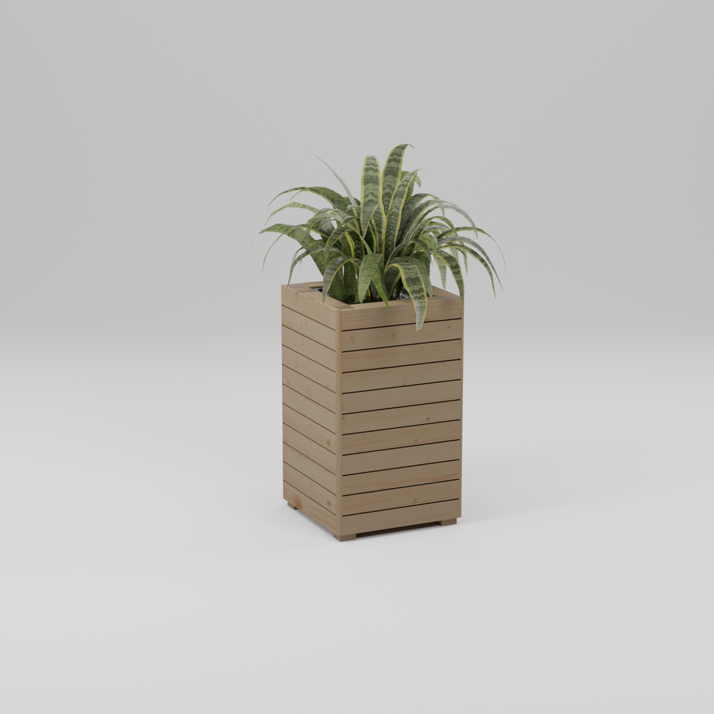 Modern planter box with slats, Build plans