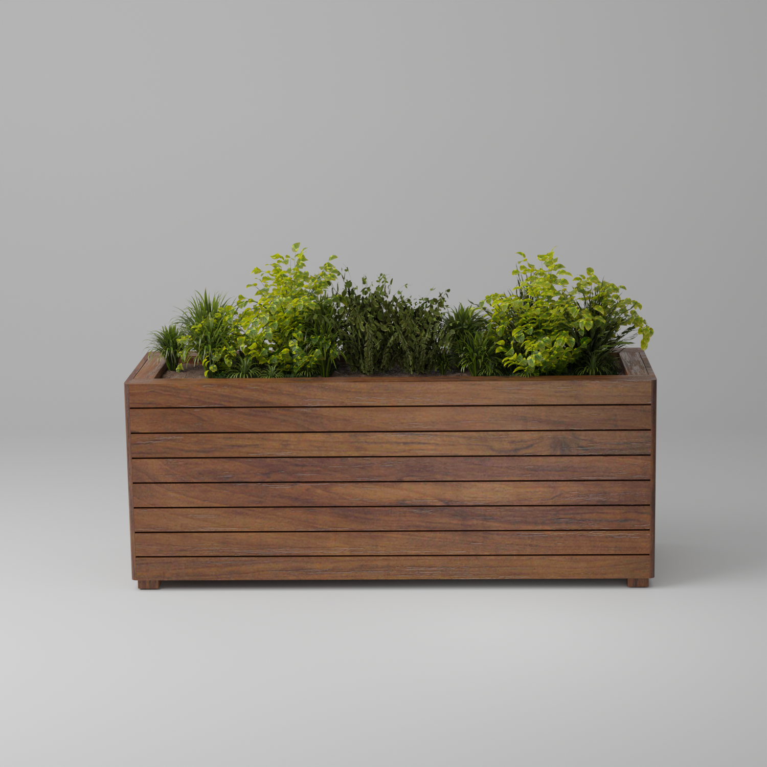 Modern rectangular planter box with slats, Build plans
